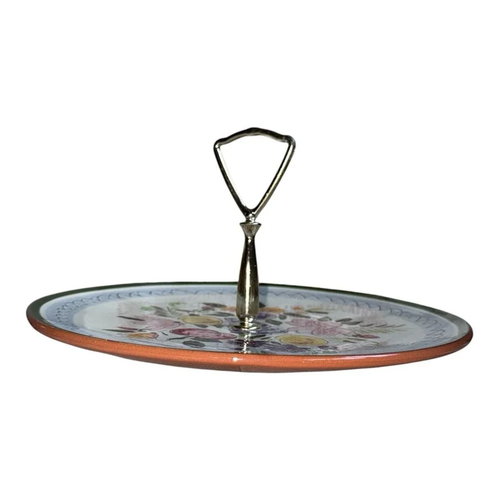 Stangl Pottery Hand‑Painted Tidbit Tray – Fruit & Flowers – 10